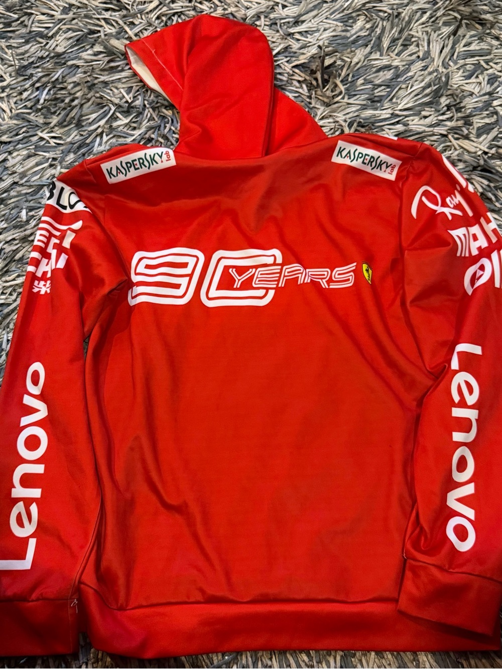 Ferrari Red Hoodie with White Sponsor Logos